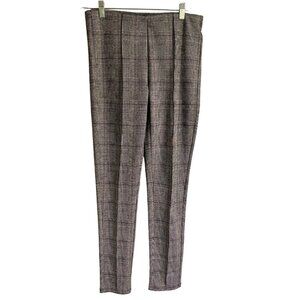 Tahari Black and White Pull On Pants Trousers Elastic Waist Women's Medium